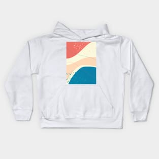 Modern Abstract Organic Shapes in Yellow, Peach, Salmon and Blue Kids Hoodie